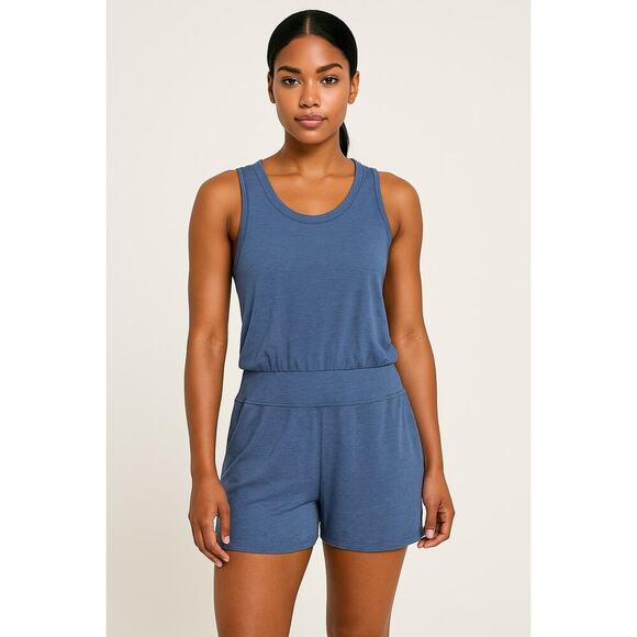 SWEATY BETTY Gary Sleeveless Romper Blue Large - Picture 10 of 11